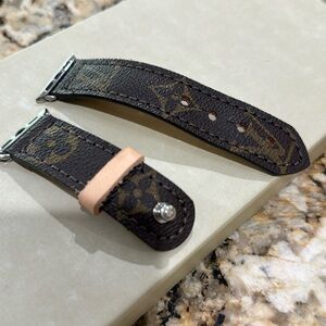 Apple Watch Band with upcycled LV canvas.